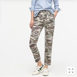 JCrew Straight-leg Crop Pant Camo Soft Sateen
